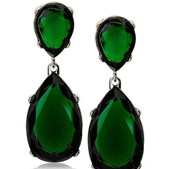 KENNETH JAY LANE, DOUBLE DROP TURQUOISE CRYSTAL - Picture 8 of 14